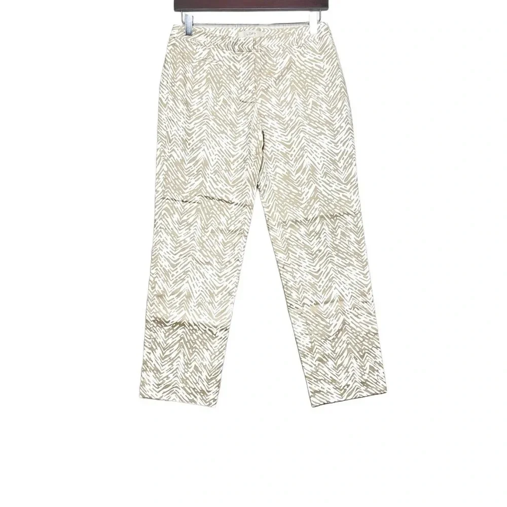 Ann Taylor Loft Beige Cropped Cotton Pants Size 0